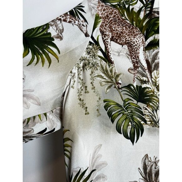 l'agence silk blouse xs Antique White Safari 100 % Silk Long sleeve Button Down - Picture 4 of 10